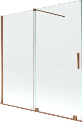 Zdjęcie produktu dla Mexen Velar parawan 2-skrzydłowy 160x150cm, złoto różowe, szkło transparentne