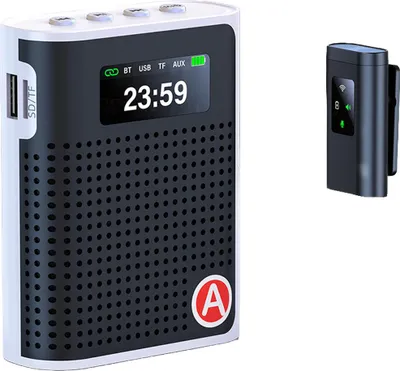 Produktbild von Lavalier Mikrofon, Tragbarer Lehrer Sprachverstärker Wireless Mikrofon Set, Bluetooth 5.2, Type-C Schnellladung, Kein Pfeifen bluetooth lautsprecher