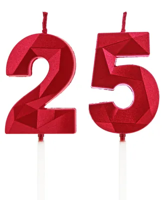 Productafbeelding van Verjaardagscake kaarsen set met het cijfer 25