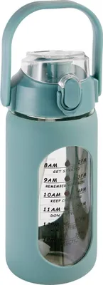 Produktbild von Glas- und silikonflasche mit strohhalm und hülle 1l - 5 five simply smart