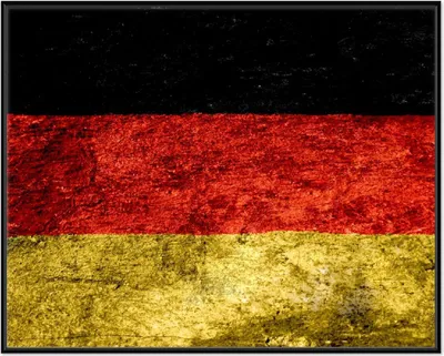 Produktbild von Wallario Wandbild Verwitterte Deutschland-Fahne in schwarz rot gold, Größe: 40,30 x 50,30 cm, Poster mit schwarzem Aluminiumrahmen