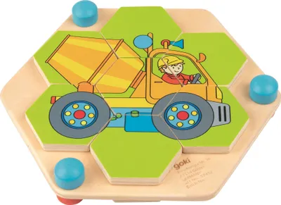 Produktbild von GOKI Puzzle Sechseck Baumaschinen