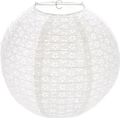 Image de Lampion dentelle vintage blanc 35 cm - taille unique
