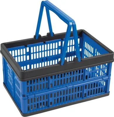 Produktbild von Novaliv Klappbox Blau - 16L Faltkorb mit Henkeln - Vielseitiger Einkaufskorb - Praktische Aufbewahrungsbox