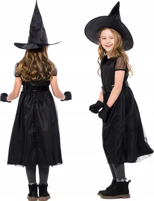 Produktbild von Korbi | Hexenkostüm Mädchen L - Schwarz - Elegante Verkleidung für Halloween und Karneval