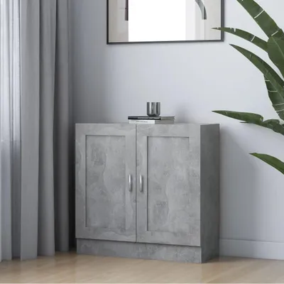 Produktbild von Bücherregal und Standregal in Betongrau, 82,5 x 30,5 x 80 cm aus Holzwerkstoff