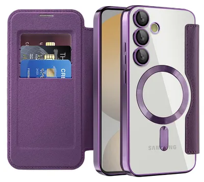 Zdjęcie produktu dla Techsuit - SmartMag Book etui na Samsung Galaxy S24 FE - fioletowe
