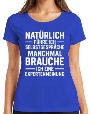Productafbeelding van Natuurlijk, ik heb een grappig, sarcastisch dames T-shirt in het blauw, maat L
