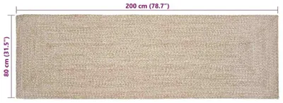Zdjęcie produktu dla vidaXL Dywaniki Naturalny i biały 80 x 200 cm Juta