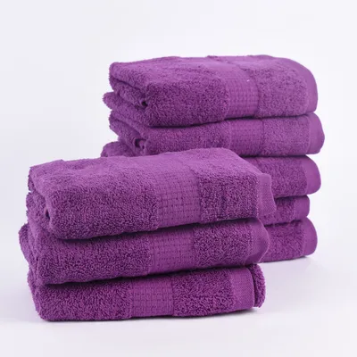 Produktbild von 8er Set Handtücher 50x100cm Qualitätsfrottee 100% Baumwolle 500g/qm einfarbig Farbe lila