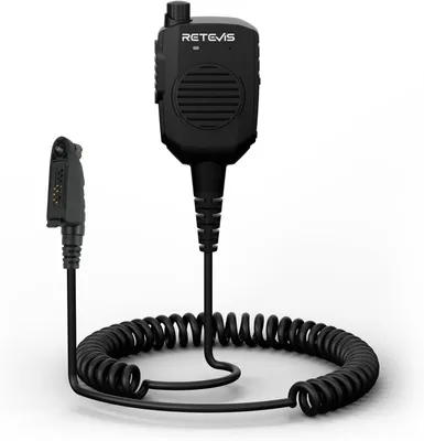 Obrázek produktu pro Retevis HM005 Rádiový mikrofon s reproduktorem, vodotěsný IP54, kompatibilní s reproduktorem RT24 RT27 RT622 BF UV-5R BF-88E