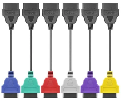 Zdjęcie produktu dla Zestaw 6 kabli adapterów diagnostycznych Techstar® OBD2 dla Fiat ECUScan i MultiECUScan Fiat, Alfa Romeo i Lancia (6 kolorów)