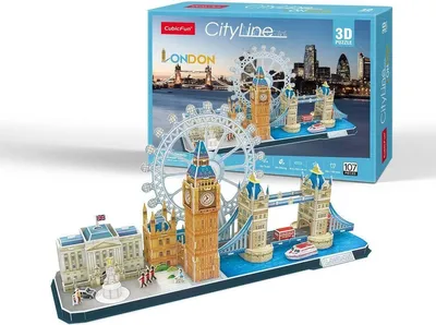 Produktbild von CubicFun Cubic Fun 3d Puzzle City Line London, 107 Stück(e), Gebäude, 8 Jahr(e)