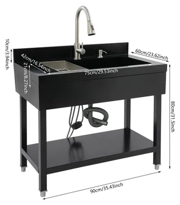 Immagine prodotto di Lavello da cucina - Lavello - Vasca - Lavabo - Lavello singolo - Autoportante - Acciaio inossidabile