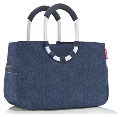 Zdjęcie produktu dla reisenthel loopshopper M, torba na zakupy, Herringbone Dark Blue, 12 L, OS4113