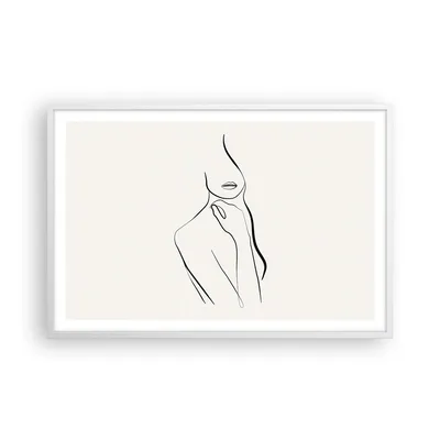 Produktbild von Gerahmtes Poster - Weißer Rahmen - Frau Skizze Zeichnung - 91,5x61 cm - Wand Bild - Wanddeko - Wandbilder - Kunstposter - Wandposter - Bilderrahmen - Bilder - Kunstdruck - P2WAA91x61-5045