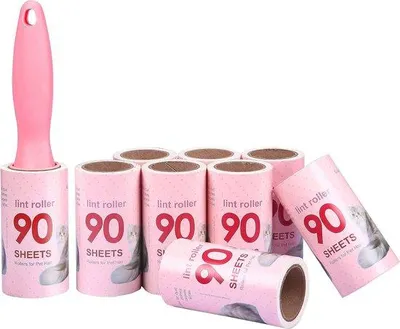Produktbild von Famanu Fusselroller zur Entfernung von Tierhaaren und Flusen - 1 Roller mit 9 Nachfüllungen