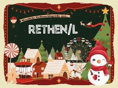 Produktbild von vianmo Holzschild 30x40 cm Weihnachten Grüße aus Rethen/L