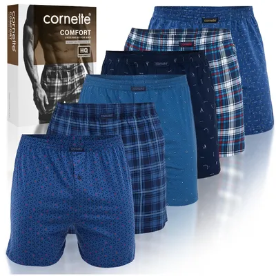 Productafbeelding van CORNETTE Heren Losse Boxershorts 6-Pack, Katoenen Ondergoed, Diverse Patronen, Maat L