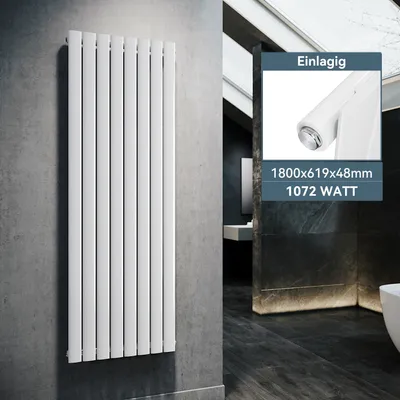 Immagine prodotto di SONNI 1800×619 mm Bianco Radiatore a pannello monostrato Radiatore verticale