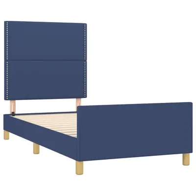 Produktbild von vidaXL Bettgestell ohne Matratze Blau 100x200 cm Stoff