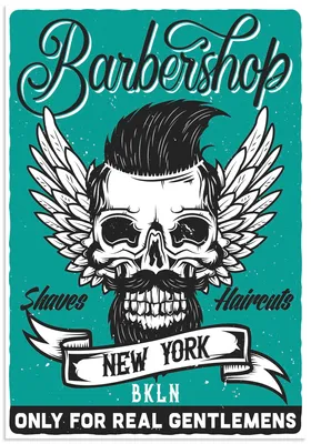 Produktbild von ARTland Wandbild Alu für Innen & Outdoor Barbershop Plakat Größe: 50x70 cm