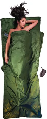 Produktbild von Cocoon Leicht-Reiseschlafsack, Rechteck, 220 x 90 cm, 100 % SEIDE, dark olive gr