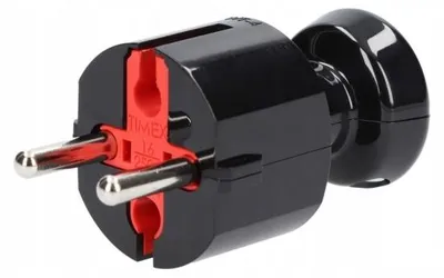 Obrázok produktu pre Timex-Elektro, rovná zástrčka, 16 A, 250 V, čierna