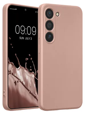 Produktbild von kwmobile Handyhülle für Samsung Galaxy S23 Hülle - weiche Silikon Case metallisch schimmernd - Schutzhülle Cover - Metallic Rosegold