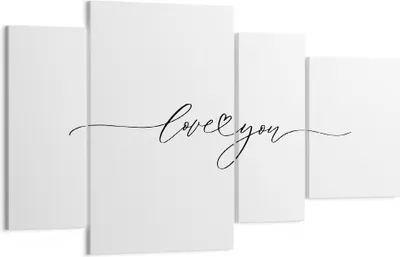 Produktbild von Bild auf Leinwand - Leinwandbild - 4 Teile - Ich liebe dich handschriftlich - 120x70cm - Wand Bild - Wanddeko - Wandbilder - Leinwanddruck - Bilder - Wanddekoration - Leinwand bilder - DL120x70-4644