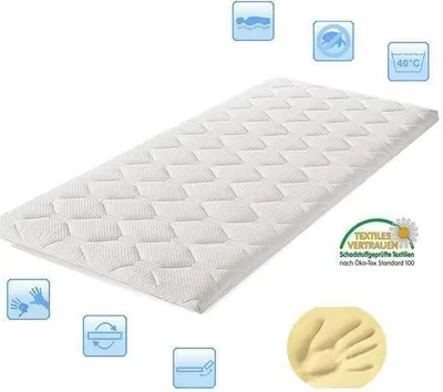 Produktbild von GünstigEinrichten Matratzentopper Visco Schaum 180x200x7 cm, wärmend, gesteppt & wattiert, Bezug abnehmbar & waschbar 40°C, optimal für Gelenk- & Rückenprobleme, GE3310-05