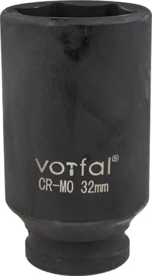 Obrázek produktu pro Klíčová zásuvka Kraft pro rázové šroubováky, 1/2", dlouhá, 32 mm, 6-hranná, vyrobená z oceli CR-MO