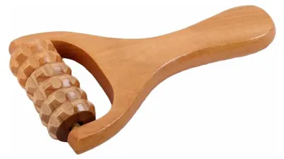 Immagine prodotto di Accessori per massaggiatori: rulli massaggianti con manico, in legno, per gambe, mani e viso