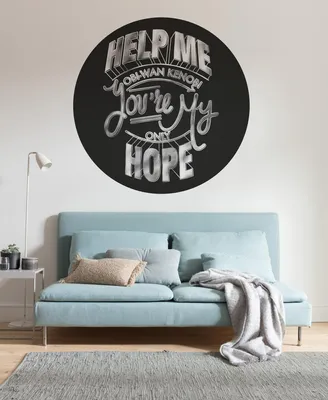 Produktbild von Komar Vlies Fototapete rund und selbstklebend "Star Wars Help Me Obi Wan" - Größe: 128 x 128 cm (Breite x Höhe) - 1 Stück