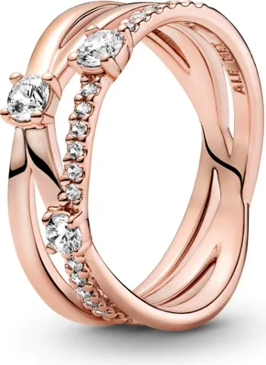 Produktbild von Pandora Dreifach-Ring 14Karat rosévergoldet, Cubic Zirkonia