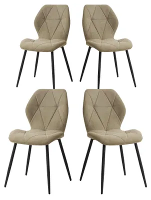 Obrázek produktu pro Sada čtyř jídelních židlí - Židle - Kuchyňská židle - Skandinávský minimalistický design - Zelená barva