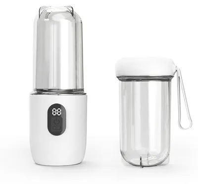 Image de Zimilo Mixeur portable sans fil 40W avec écran numérique, 16 lames acier inoxydable, blender USB rechargeable 1500mAh, mini blender portable, blanc