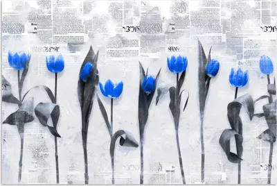 Produktbild von MuchoWow® Poster Blumen - Tulpen - Blau 120x80 cm - Bilder