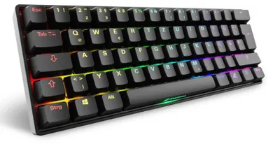 Obrázok produktu pre Sharkoon 100065629, 60%, Kábel, USB, QWERTZ, RGB LED, Čierna