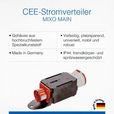 Produktbild von as - Schwabe MIXO Starkstromverteiler, CEE-Stecker 400V, IP44