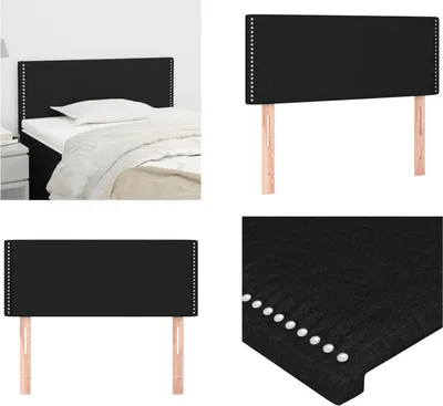 Produktbild von vidaXL Kopfteil Schwarz 90x5x78/88 cm Stoff - Kopfteil - Kopfteile - Bett-Kopfteil - Bettkopfteil