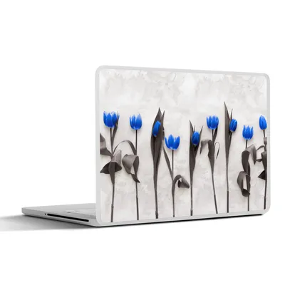 Produktbild von MuchoWow® Laptop Aufkleber Sticker Cover Blumen - Tulpen - Blau 30x21 cm - Sticker für Laptop - Selbstklebend