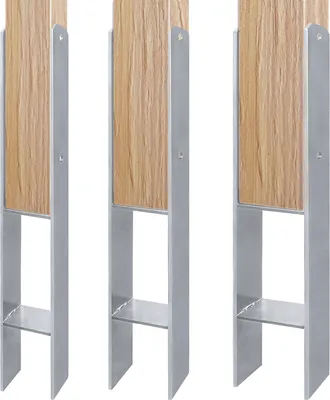 Produktbild von UISEBRT 6 Stück H-Pfostenträger feuerverzinkt H-anker Feuerverzinkt 91mm H-anker Feuerverzinkt, Materialstärke 5mm, Gesamthöhe 600 mm Zaunpfosten für Carports Gartenzäunen (6 Stück 91mm)