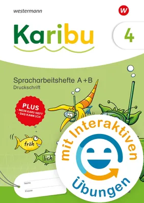 Produktbild von Karibu. Spracharbeitshefte 4 Druckschrift mit Diagnoseheft und interaktiven Übungen