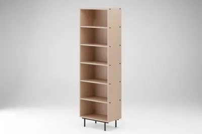 Produktbild von Bücherregal Geräumiges hohes elegantes modernes Speicherregal Arrocco , B:61/H:195/T:35 cm Farbe: beige