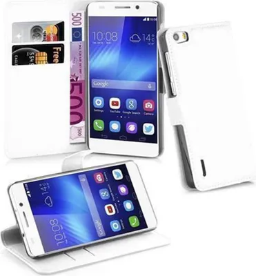 Produktbild von Cadorabo Hülle für Honor 6 Schutz Hülle in Weiß Handyhülle Etui Case Cover Magnetverschluss