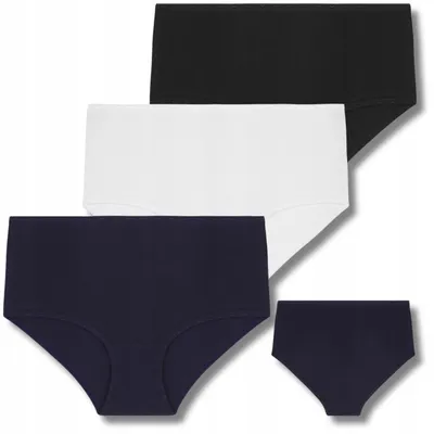 Zdjęcie produktu dla Bielizna damska - majtki damskie rozmiar 5XL - 3 sztuki, bawełniane - majtki damskie, wysoki stan