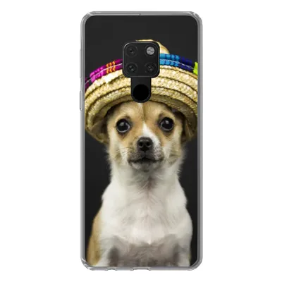 Produktbild von MuchoWow® Handyhülle Schutzhülle Hülle für Huawei P40 Lite Hund - Sombrero - Schwarz Silikon Softcase Handy Hülle - Handy