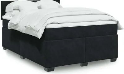 Obrázok produktu pre Maison Exclusive - Posteľný rám boxspring s matracom čierny 140x200 cm zamat