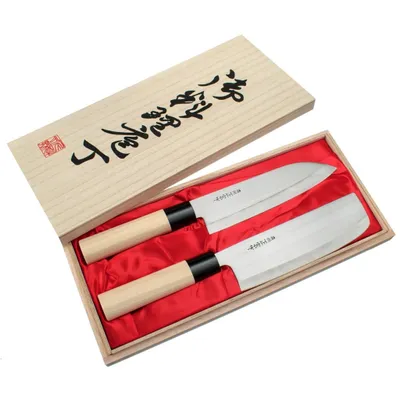 Immagine prodotto di Set di coltelli da cucina Satake Megumi Classic Santoku / Classic Nakiri